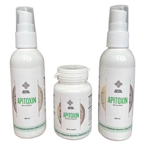 Apitoxin Gel Menta si Gel Miere 2x100 ml + 30 Capsule Apitoxin Cadou